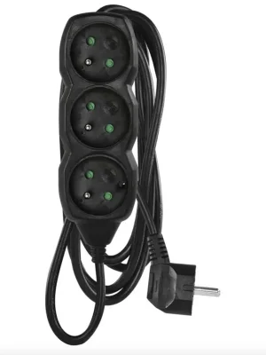 EMOS Prodlužovací kabel 3 m / 3 zásuvky / černý / PVC / 1 mm2