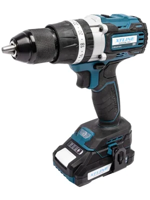 XTLINE aku vrtačka s příklepem bezuhlíková 18 V, 70 Nm + 2 baterie 2.0 Ah + nabíječka 2.4 A, XT102861