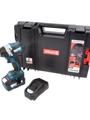 XTLINE aku rázový utahovák na 1/2" hlavice bezuhlíkový 18 V + baterie 5.0 Ah + nabíječka 3.5 A + box, XT102830-1B5B