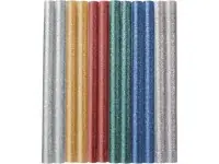 Tyčinky tavné, mix barev se třpytem (glitter), pr.7,2x100mm, 12ks 9910