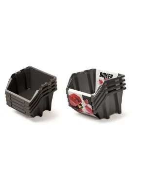 Set úložných boxů 4ks BINEER SHORT 272x238x160 mm černý Kistenberg