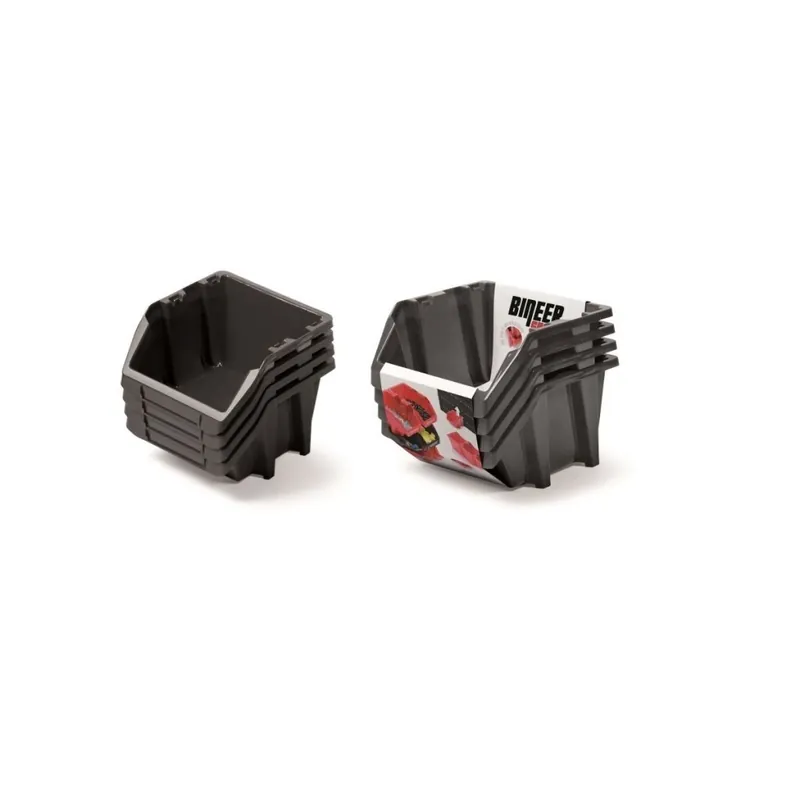 Set úložných boxů 4ks BINEER SHORT 272x238x160 mm černý Kistenberg