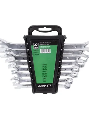 GK TOOLS Sada očkoplochých klíčů, chrom 8 dílů | 6-22 mm, plastový držák GK TOOLS