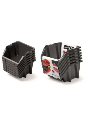Set úložných boxů 6ks BINEER SHORT 214x198x133 mm černý  Kistenberg