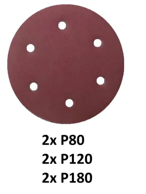 Sada brusných papírů - 2xP80, 2xP120, 2xP180 pro AE3S80 ASIST AE3A045 ASIST
