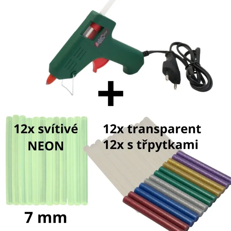 Sada tavná lepící pistole 7mm, ASIST AE6L15DN-1 + 36 tavných patron ASIST