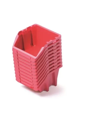 Set úložných boxů 10ks BINEER SHORT 118x98x70 mm červený  Kistenberg