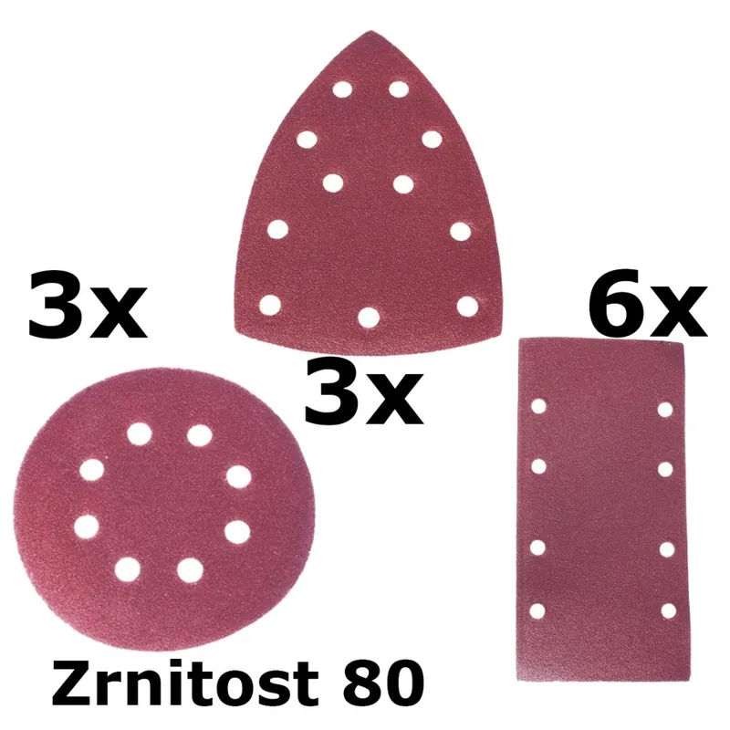 Brusný papír P80 - sada 12ks pro AE3VK20DN ASIST AE3A041 ASIST