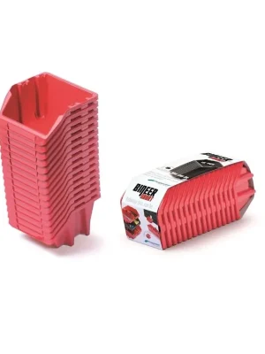 Set úložných boxů 16ks BINEER SHORT 92x77x60 mm červený  Kistenberg