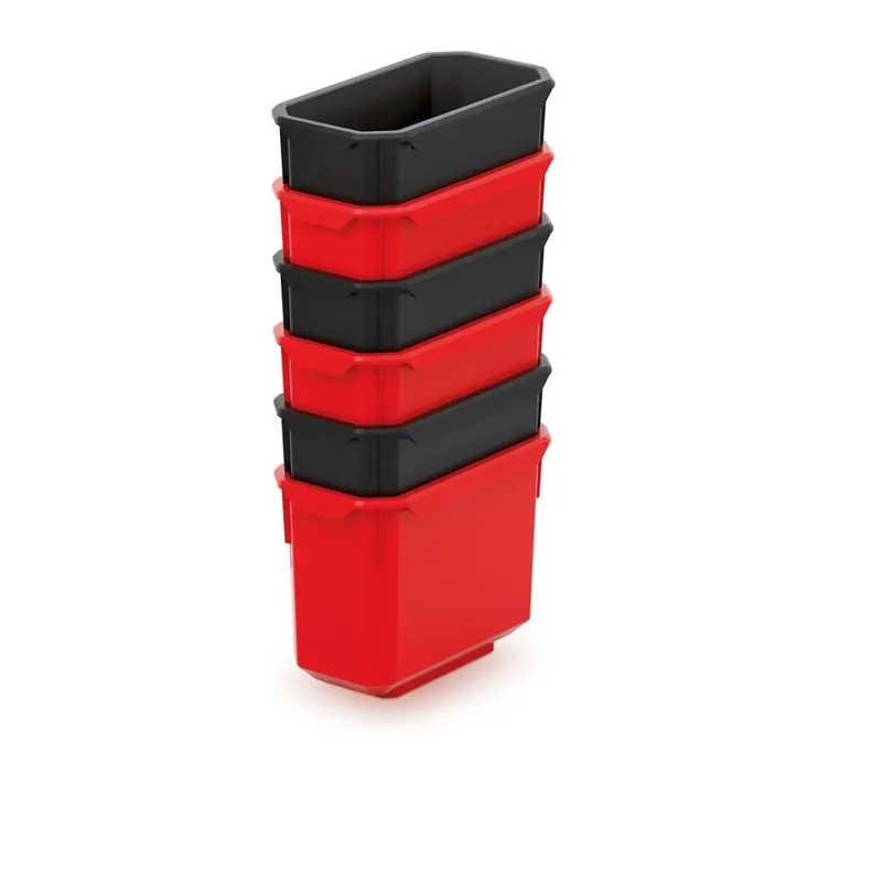Sada 6 plastových boxů na nářadí X BLOCK BOX 140x75x280 černé/červené Kistenberg