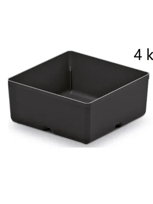 Sada 4 plastových boxů 110x110x55 mm UNITE BOX, černé Kistenberg