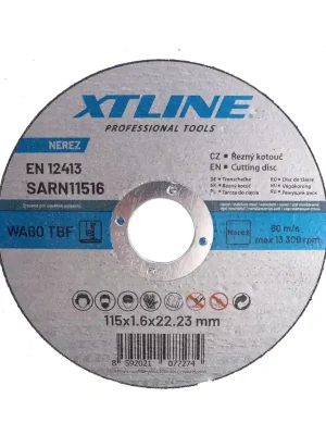 Kotouč řezný na nerez 115x1,0x22mm XTline