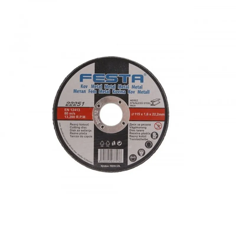 Kotouč řezný FESTA na kov 115x1.6x22.2mm FESTA