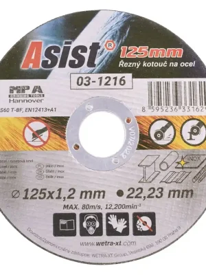 Kotouč řezný na kov 125x22,23x1,2mm ASIST