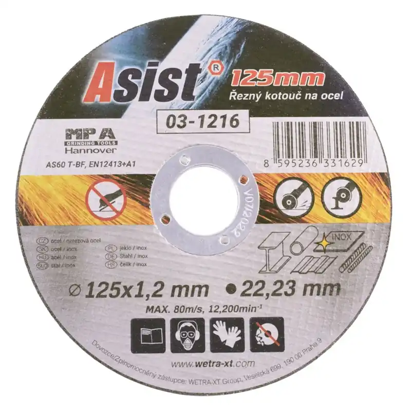 Kotouč řezný na kov 125x22,23x1,2mm ASIST