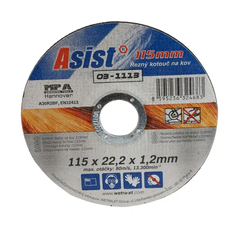Kotouč řezný na kov 115x22,23x1,2mm ASIST 03-1115 ASIST