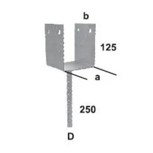 Kot.  patka U2 široká   121x100x4,0 20x250mm galv.