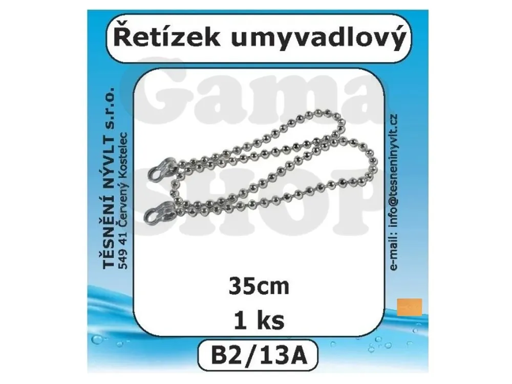 řetízek umyvadlový 35cm