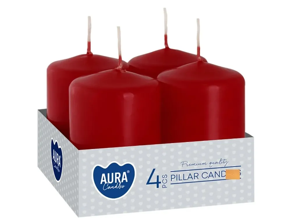 svíčka 60x40/4ks červená burgund