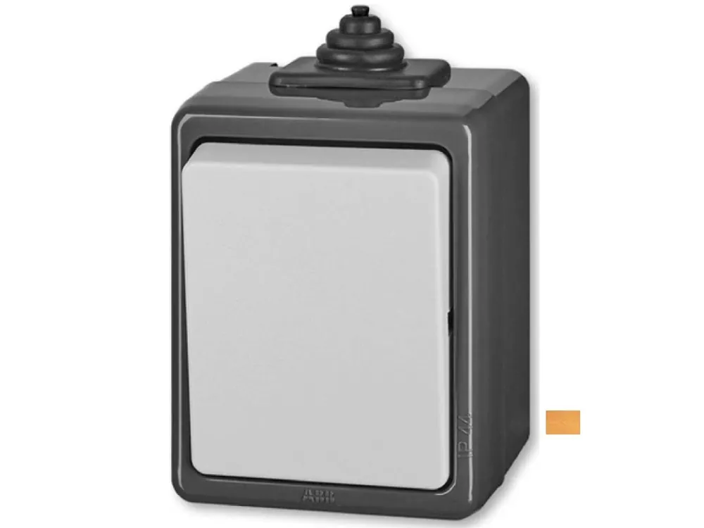 tlačítko šedé IP44 3553-80929